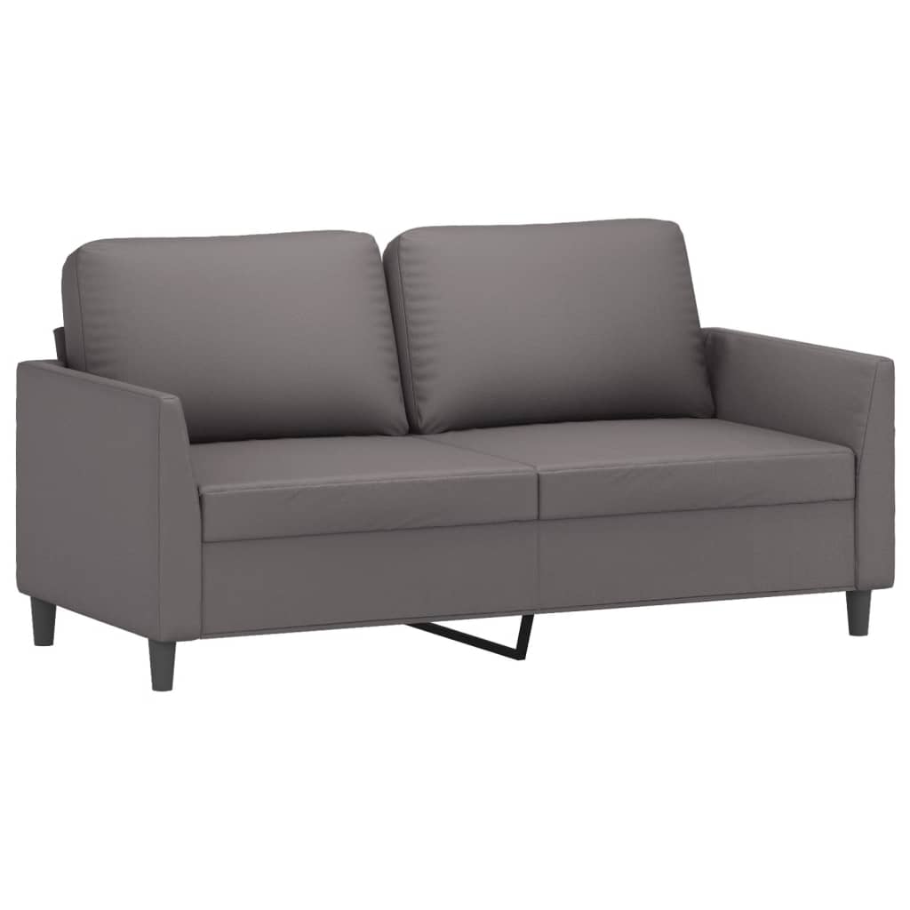 2-dijelni set sofa s jastucima sivi od umjetne kože