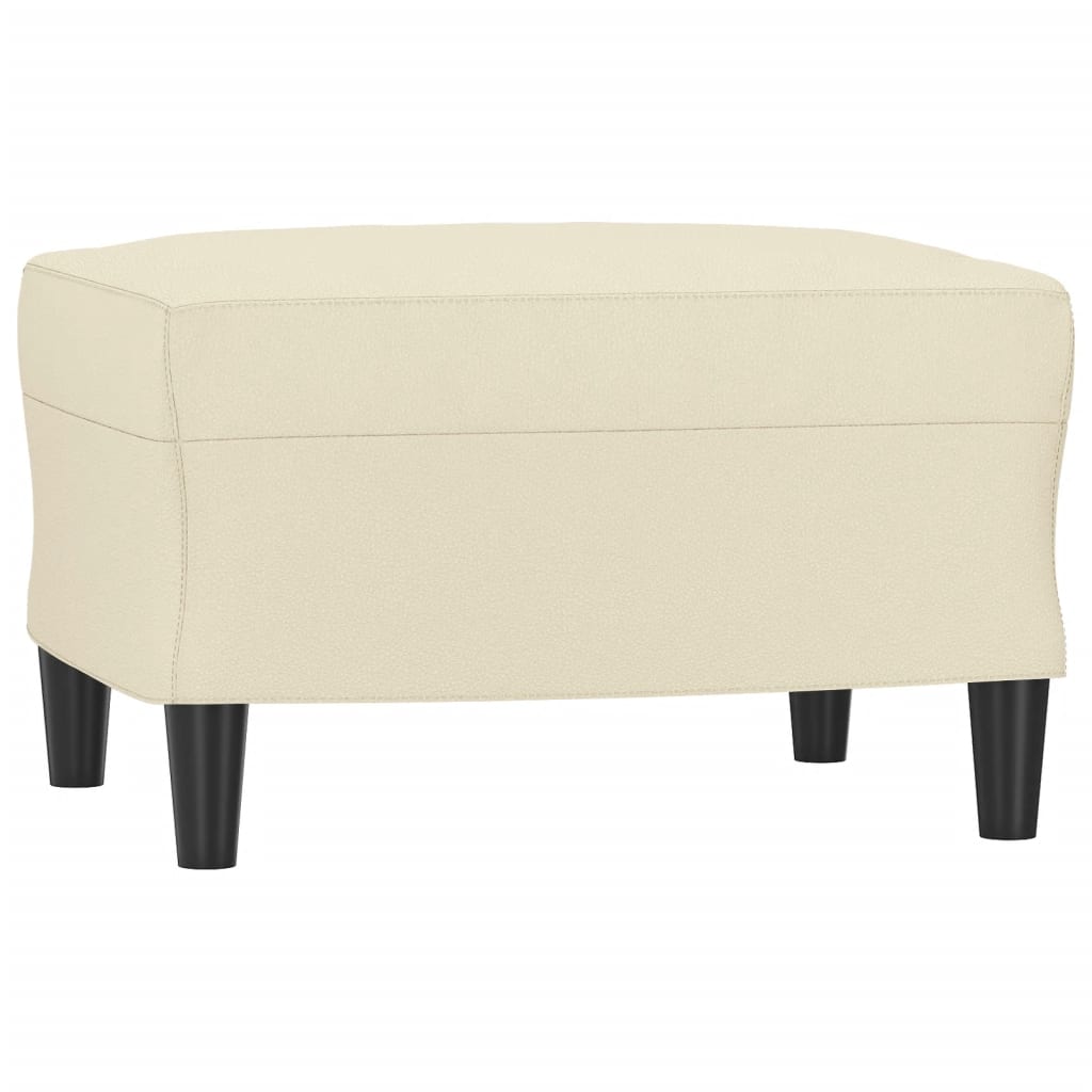 3-dijelni set sofa s jastucima krem od umjetne kože