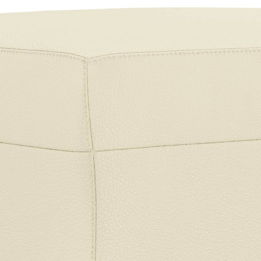 3-dijelni set sofa s jastucima krem od umjetne kože