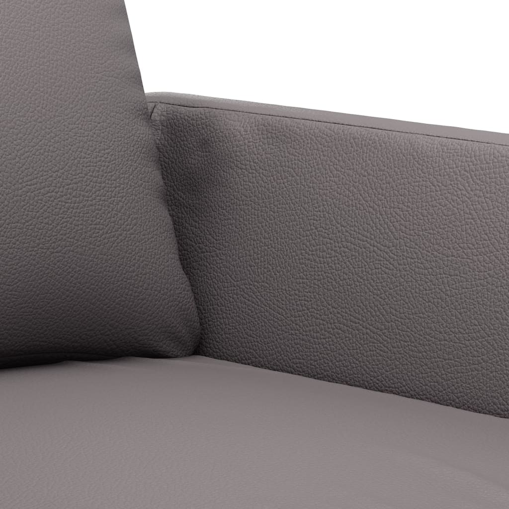 3-dijelni set sofa s jastucima sivi od umjetne kože