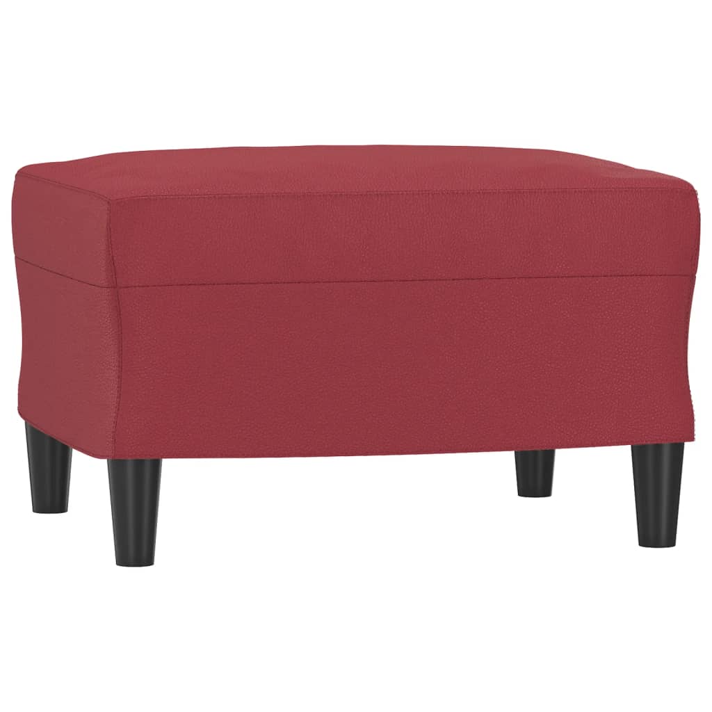 3-dijelni set sofa s jastucima boja vina od umjetne kože