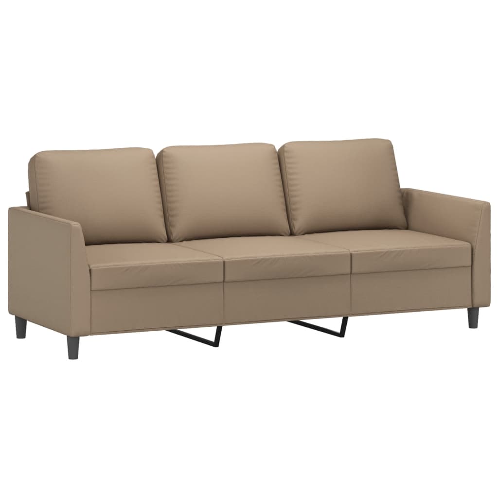 2-dijelni set sofa s jastucima boja cappuccina od umjetne kože