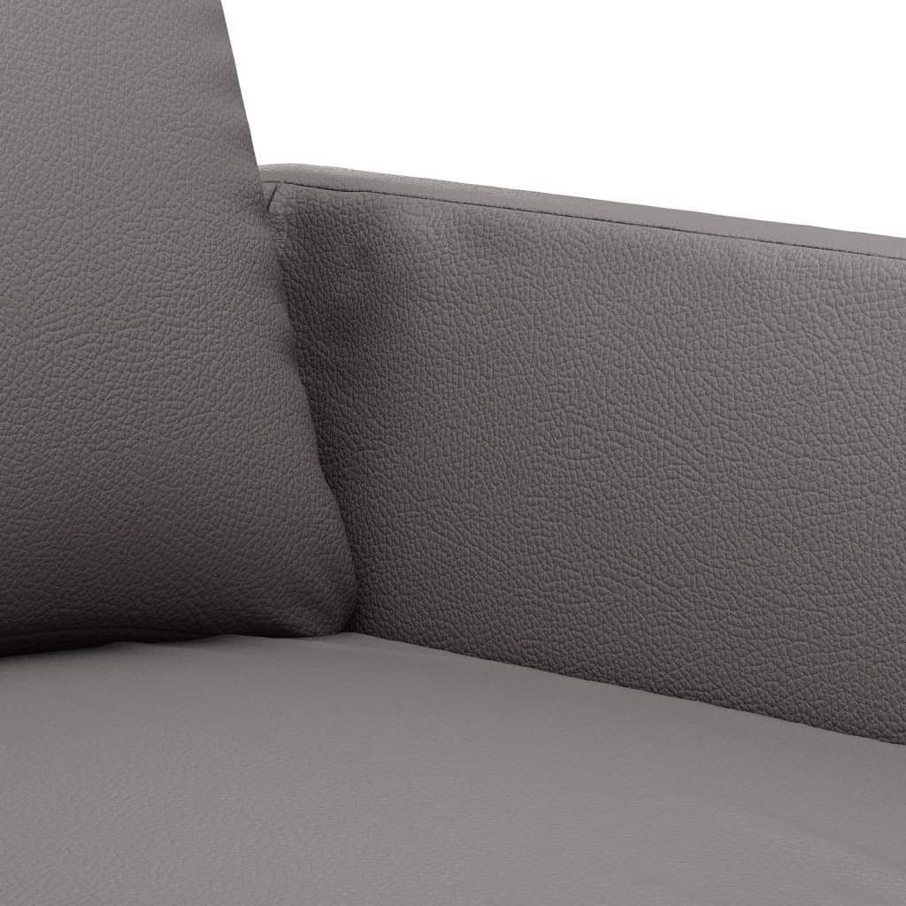 3-dijelni set sofa s jastucima sivi od umjetne kože
