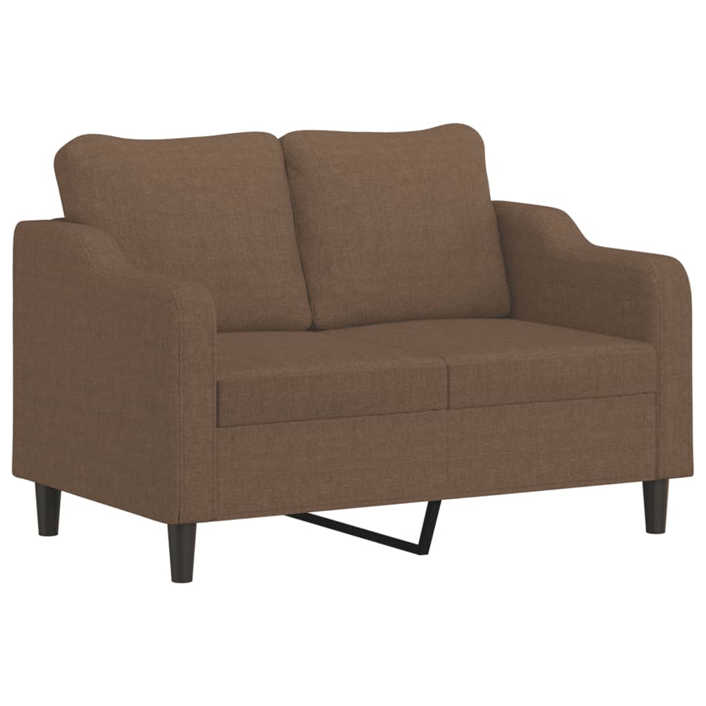 3-dijelni set sofa s jastucima smeđi od tkanine