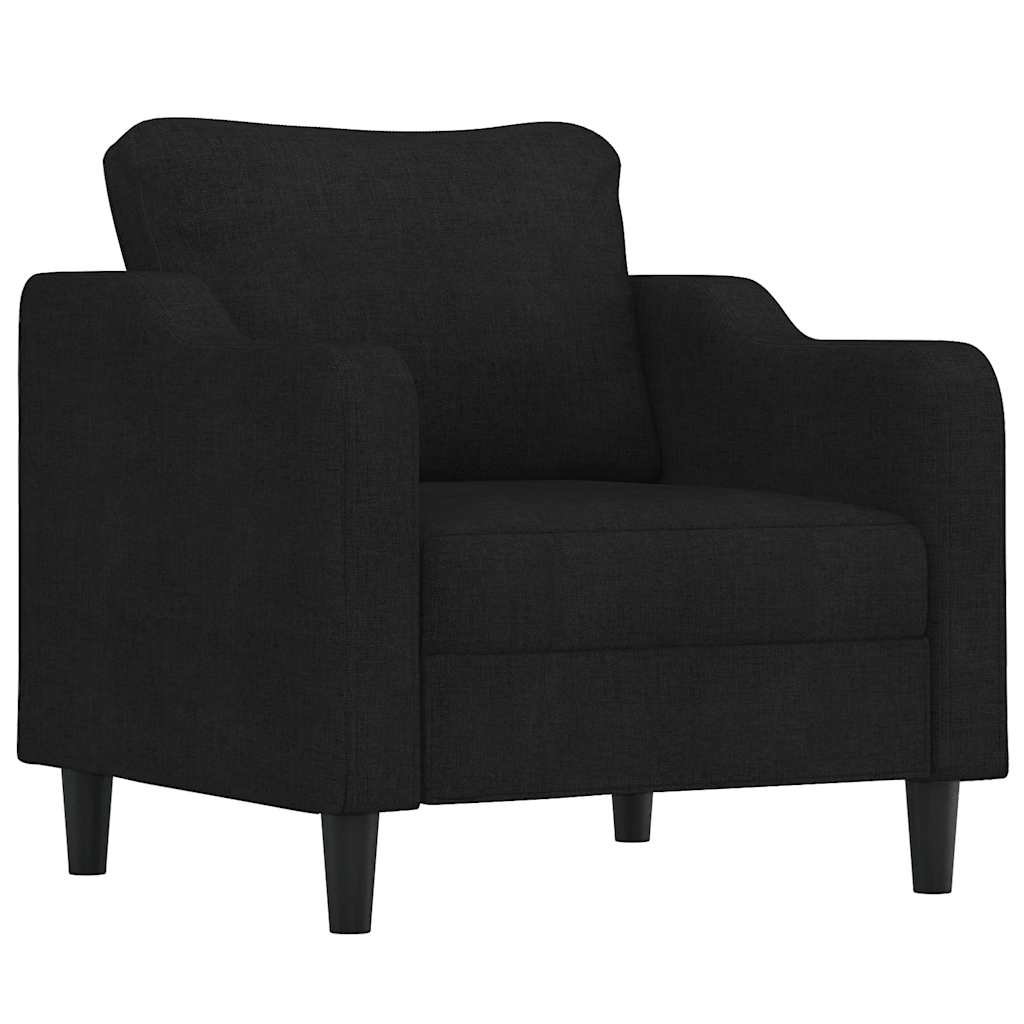 3-dijelni set sofa s jastucima crni od tkanine