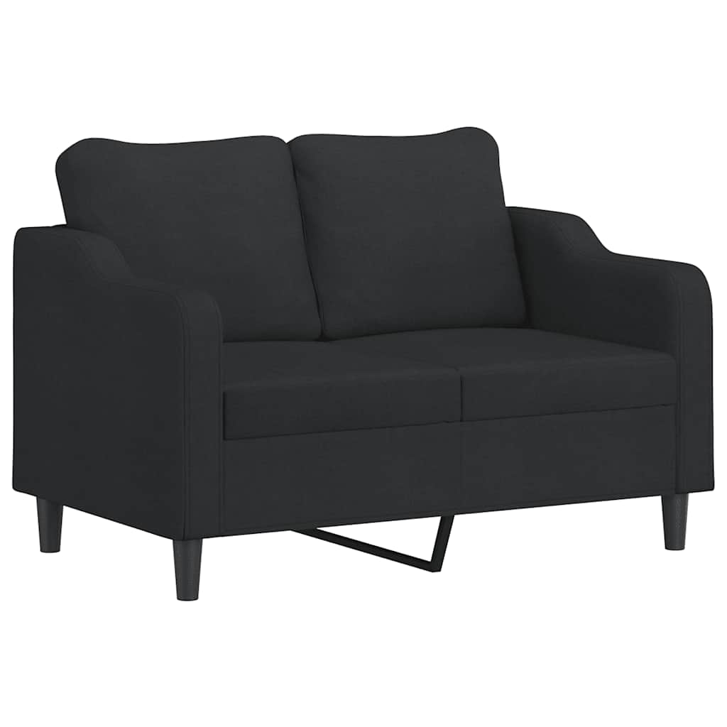 3-dijelni set sofa s jastucima crni od tkanine