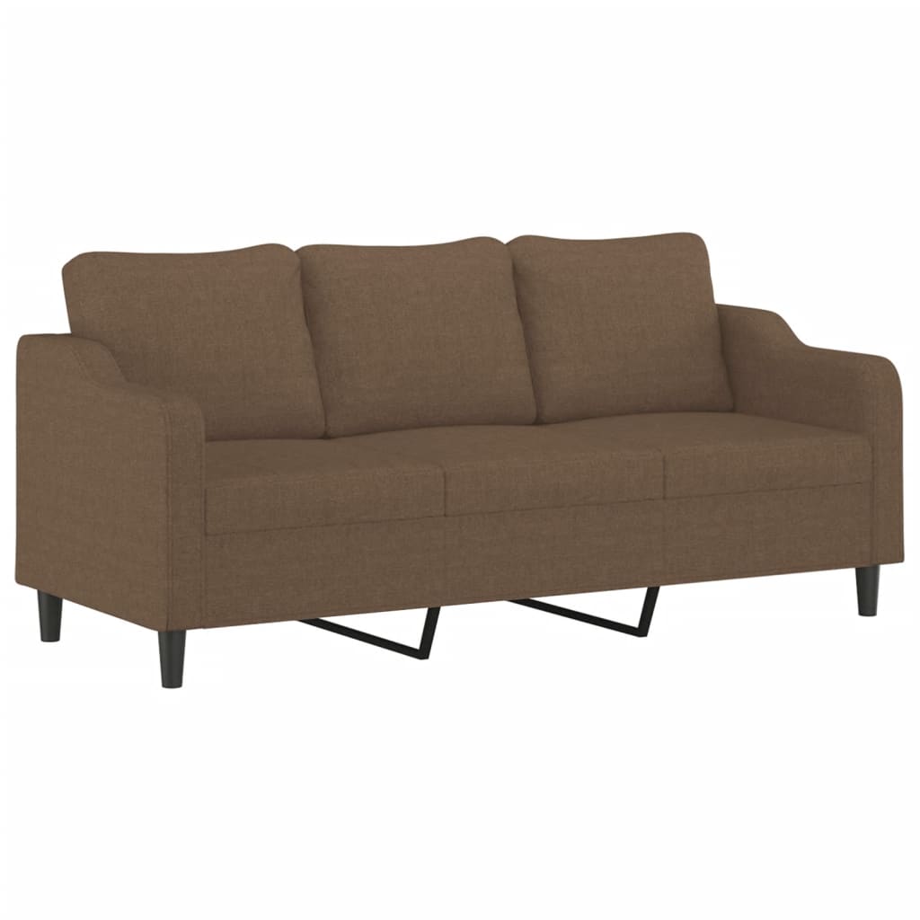 4-dijelni set sofa s jastucima smeđi od tkanine