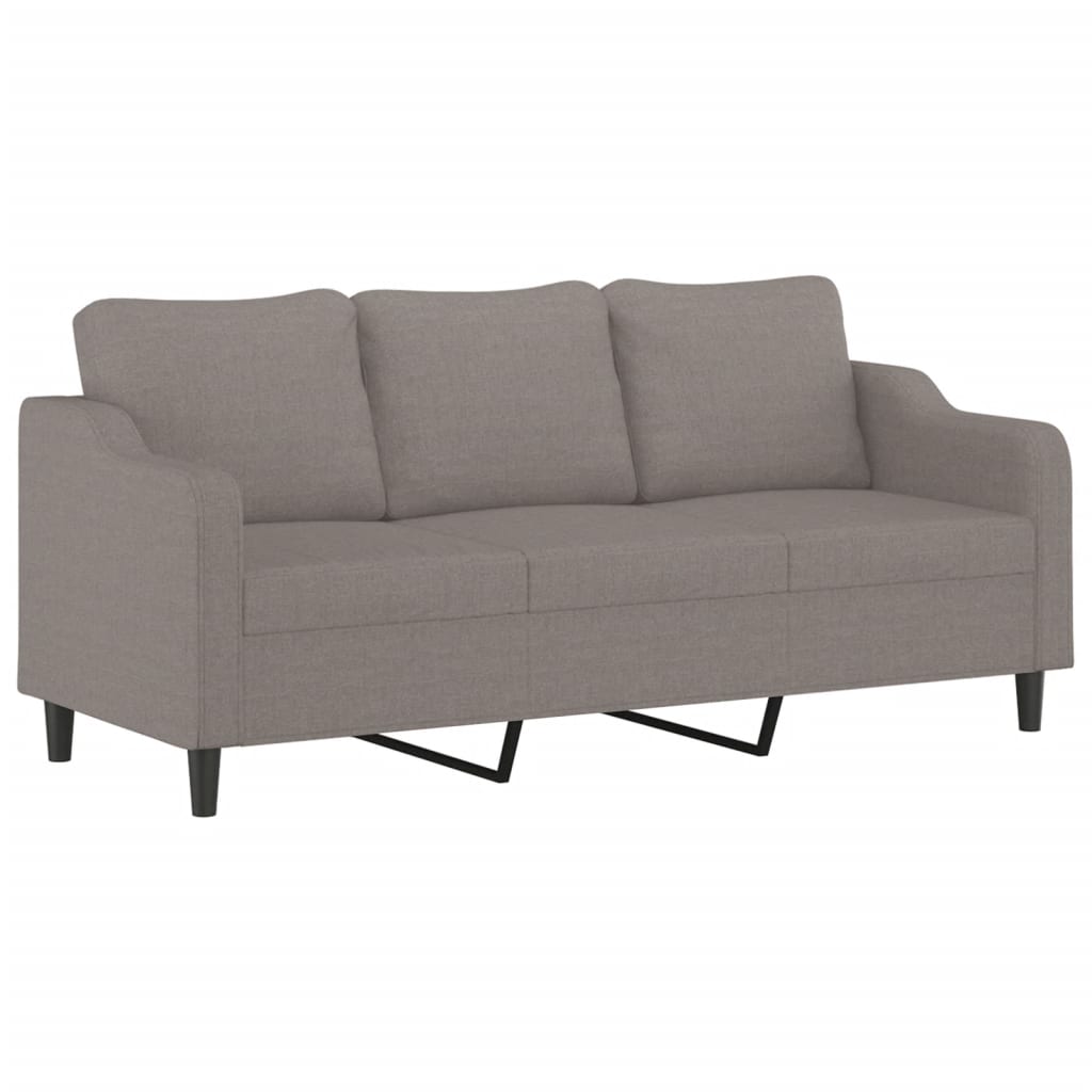 4-dijelni set sofa s jastucima smeđesivi od tkanine