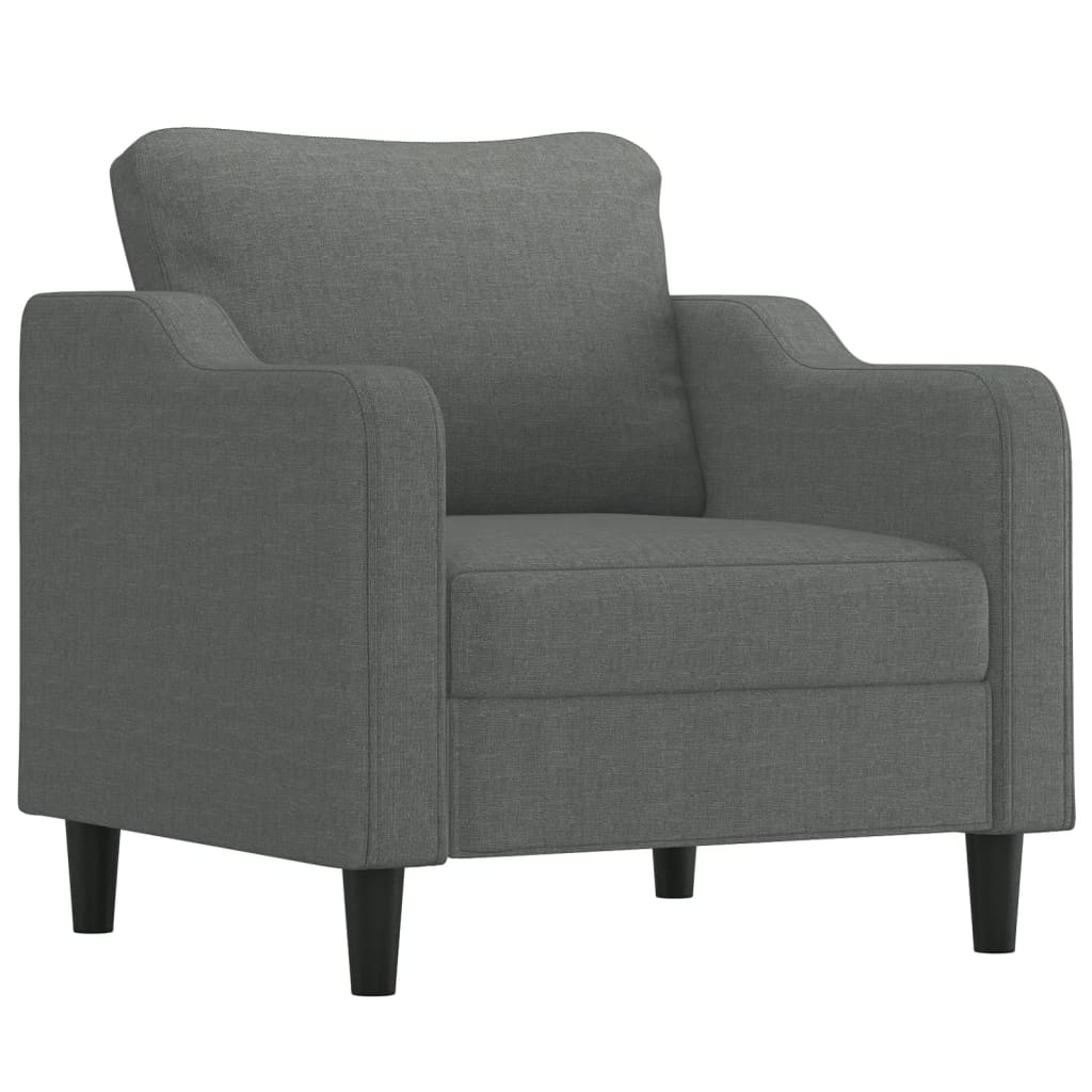 3-dijelni set sofa s jastucima tamnosivi od tkanine