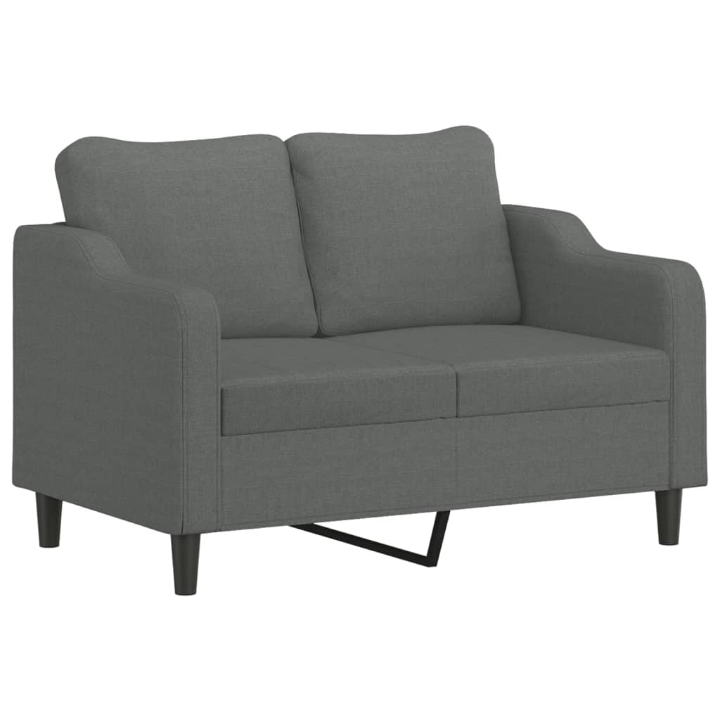3-dijelni set sofa s jastucima tamnosivi od tkanine