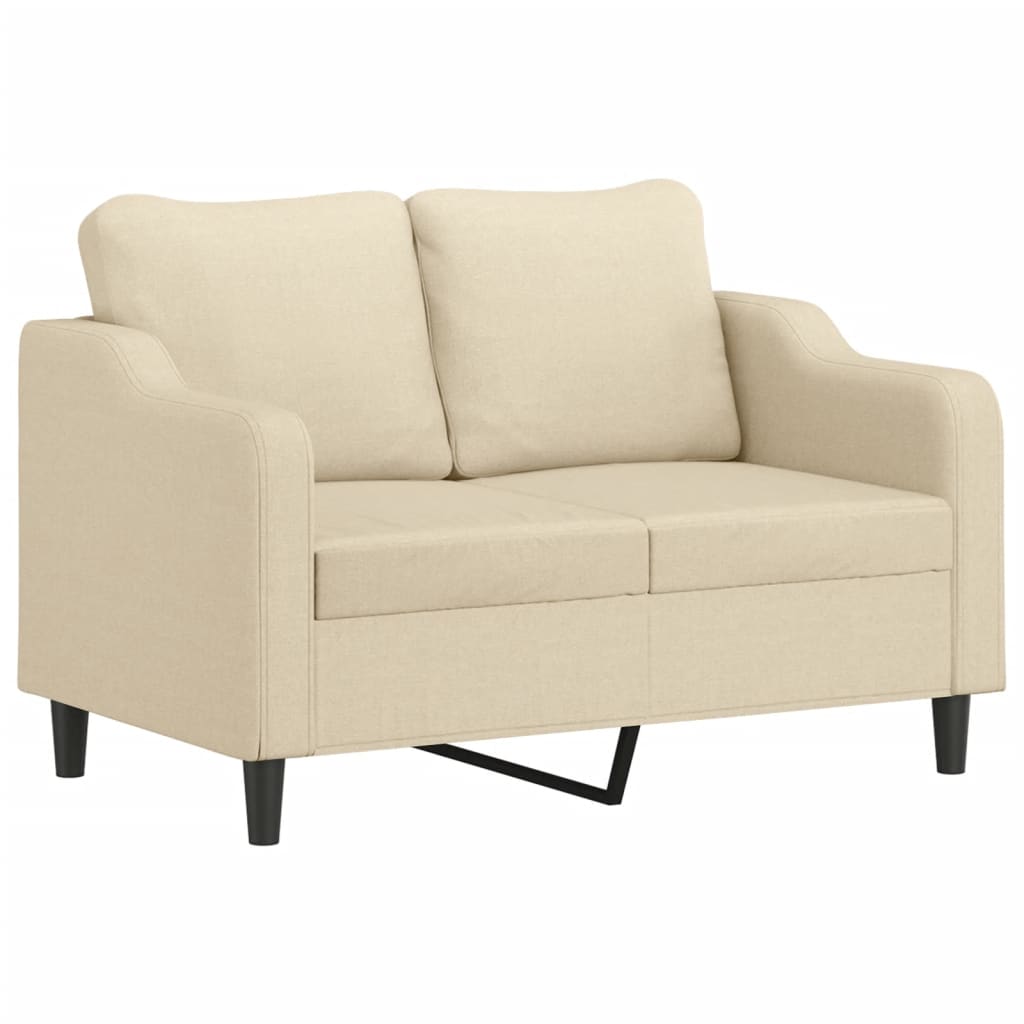 3-dijelni set sofa s jastucima krem od mikrovlakana
