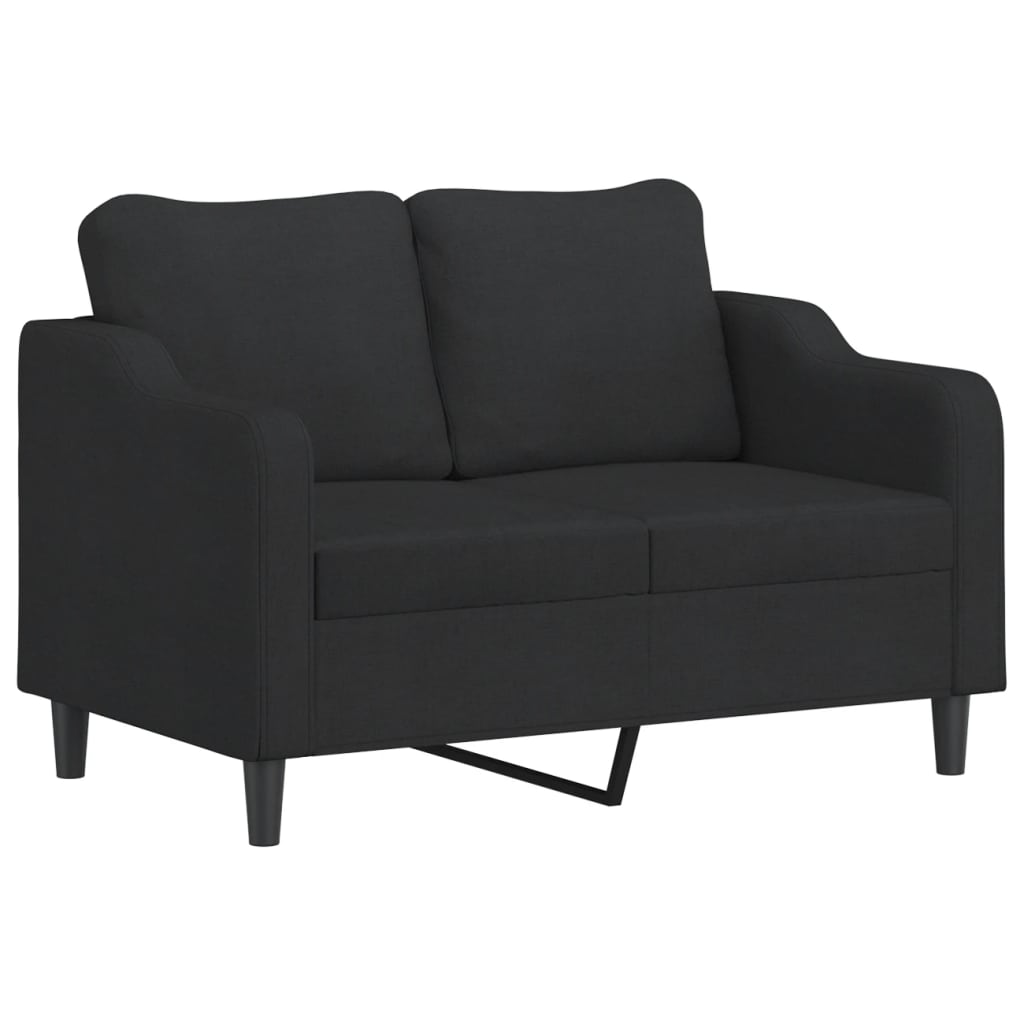 3-dijelni set sofa s jastucima crni od mikrovlakana