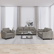 3-dijelni set sofa s jastucima smeđesivi od tkanine