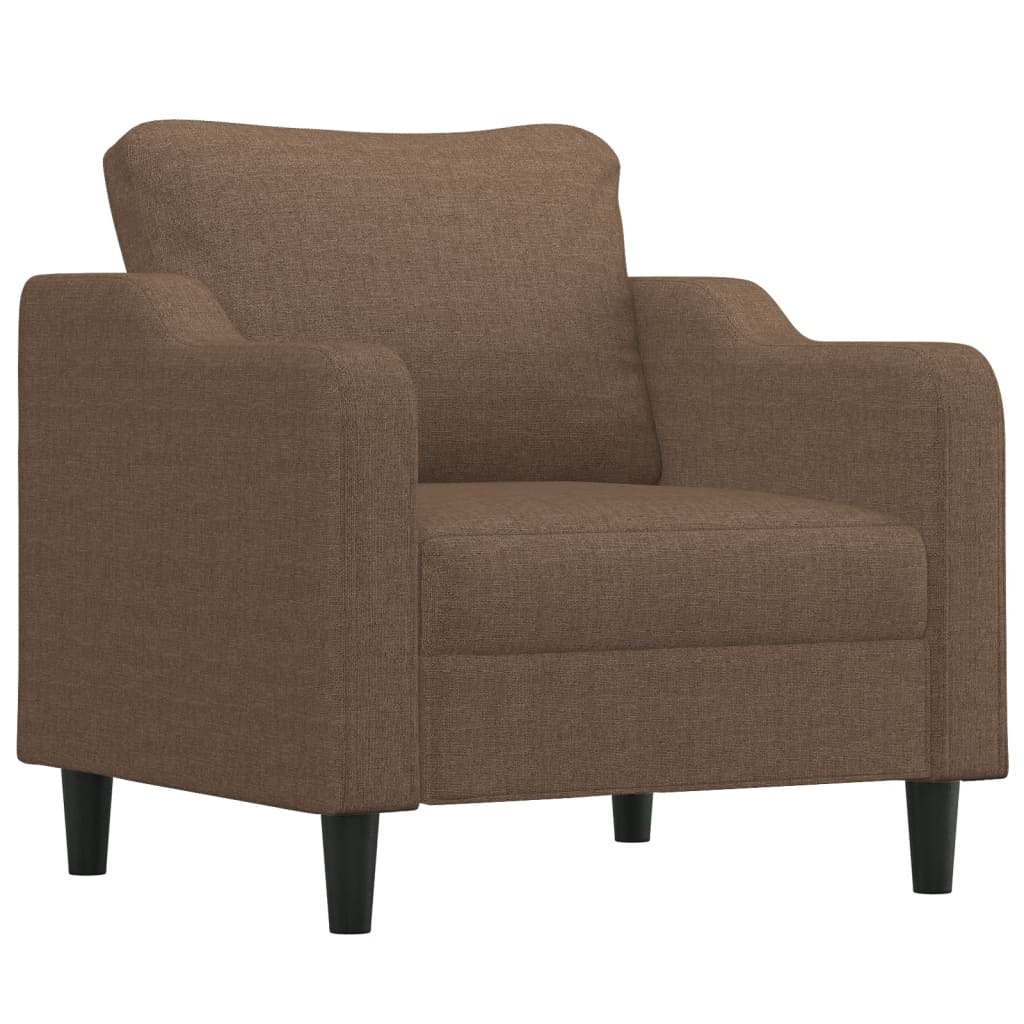 4-dijelni set sofa s jastucima smeđi od tkanine