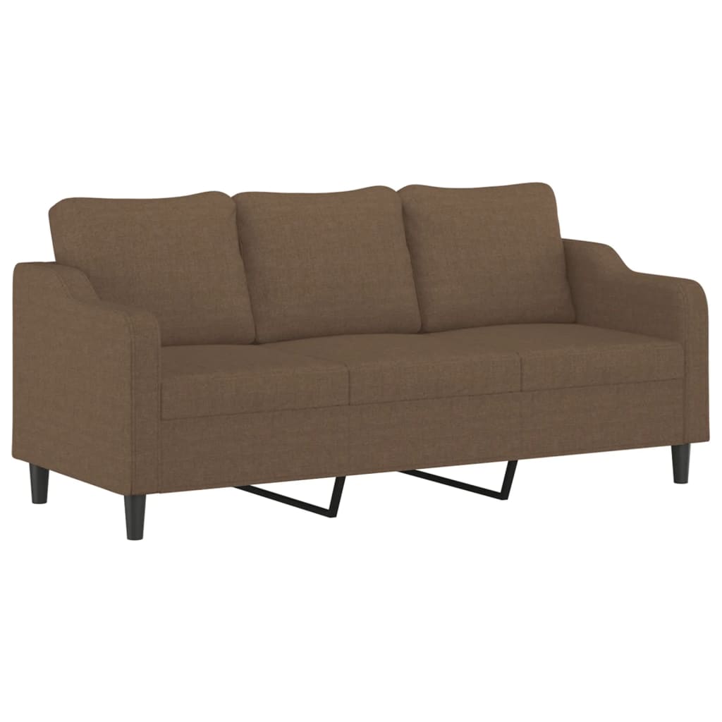 4-dijelni set sofa s jastucima smeđi od tkanine