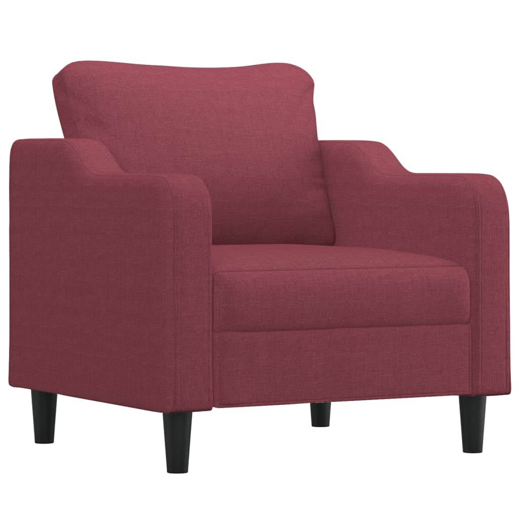 4-dijelni set sofa s jastucima crvena boja vina od tkanine