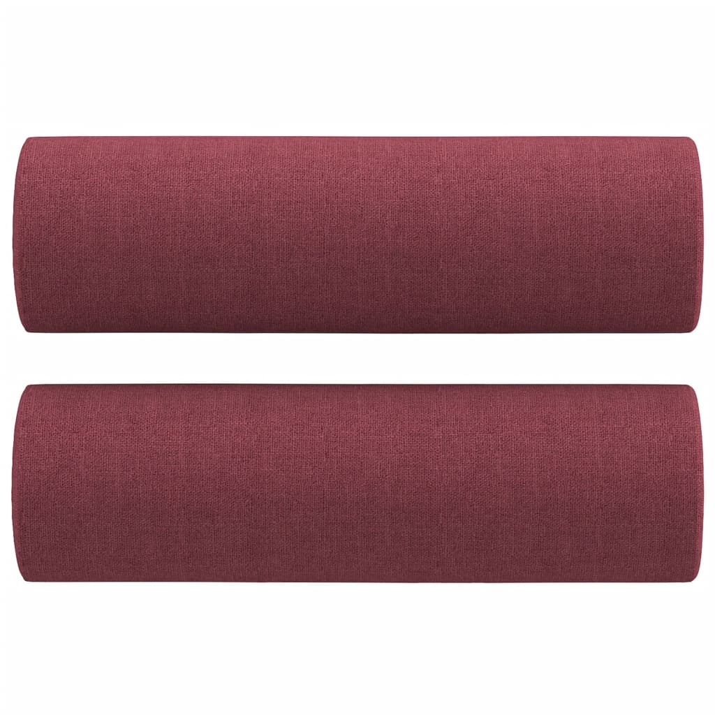 4-dijelni set sofa s jastucima crvena boja vina od tkanine
