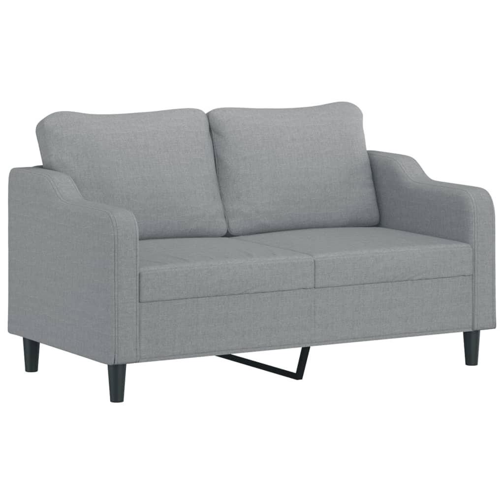 2-dijelni set sofa s jastucima svjetlosivi od tkanine