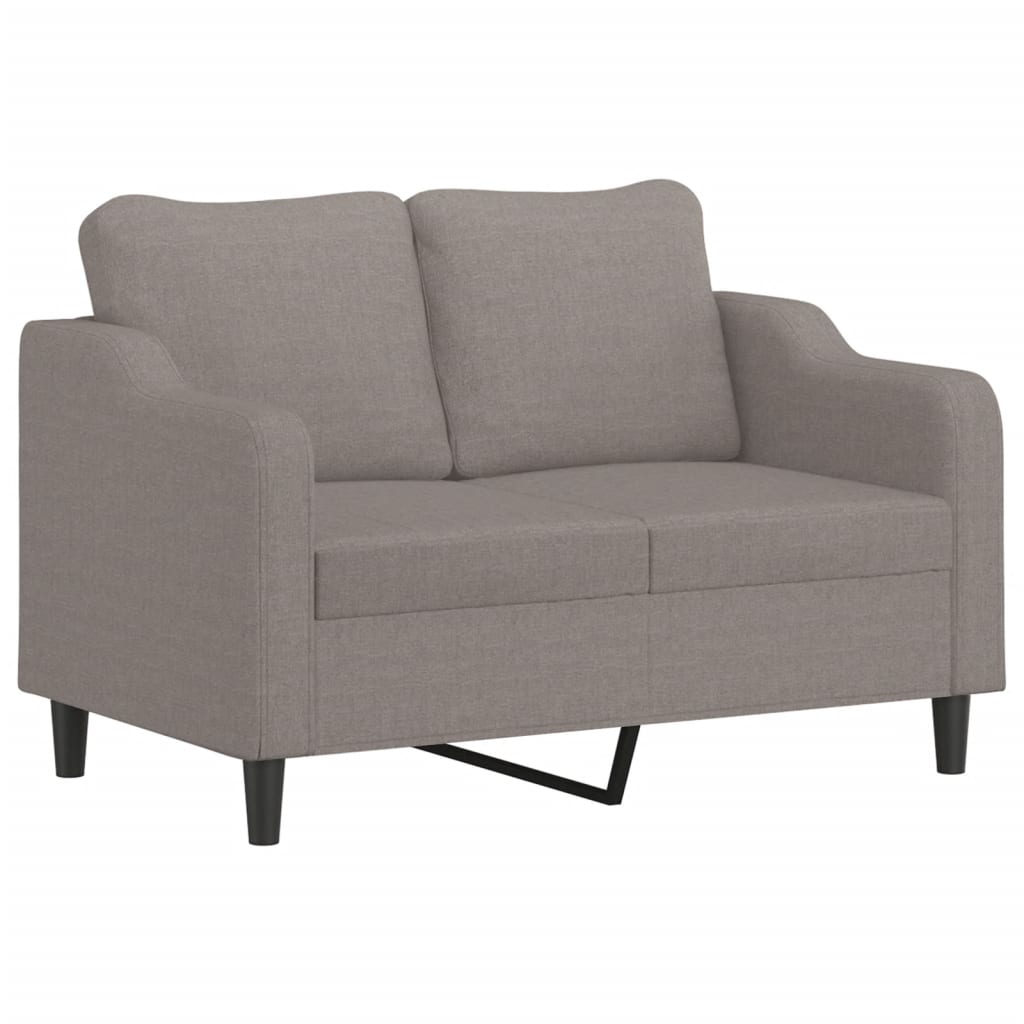 2-dijelni set sofa s jastucima smeđesivi od tkanine