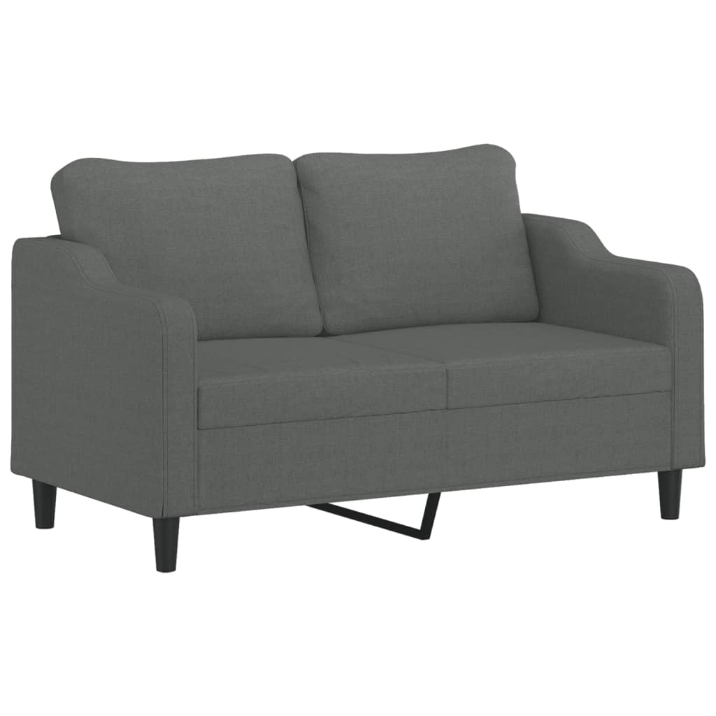 3-dijelni set sofa s jastucima tamnosivi od tkanine