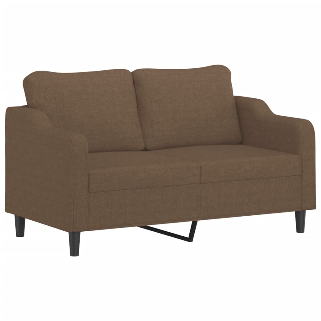3-dijelni set sofa s jastucima smeđi od tkanine