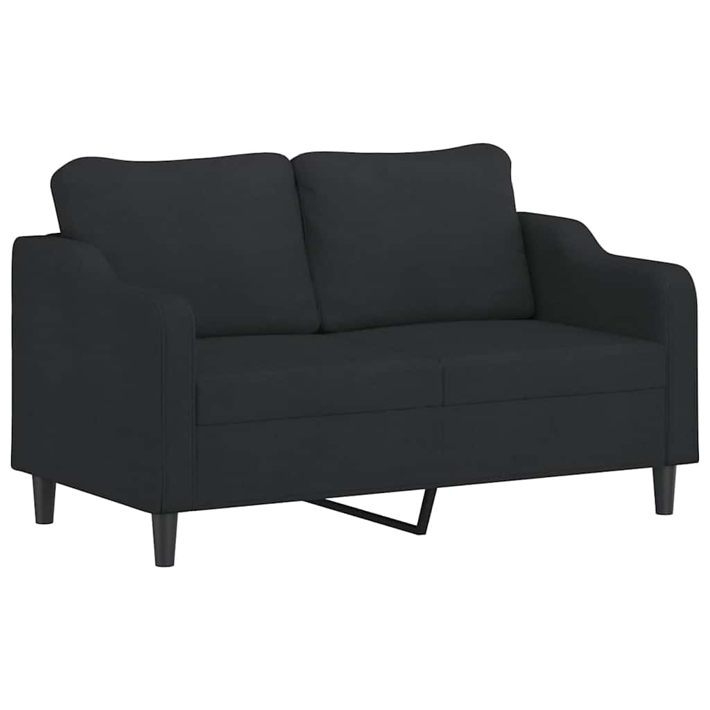 3-dijelni set sofa s jastucima crni od tkanine