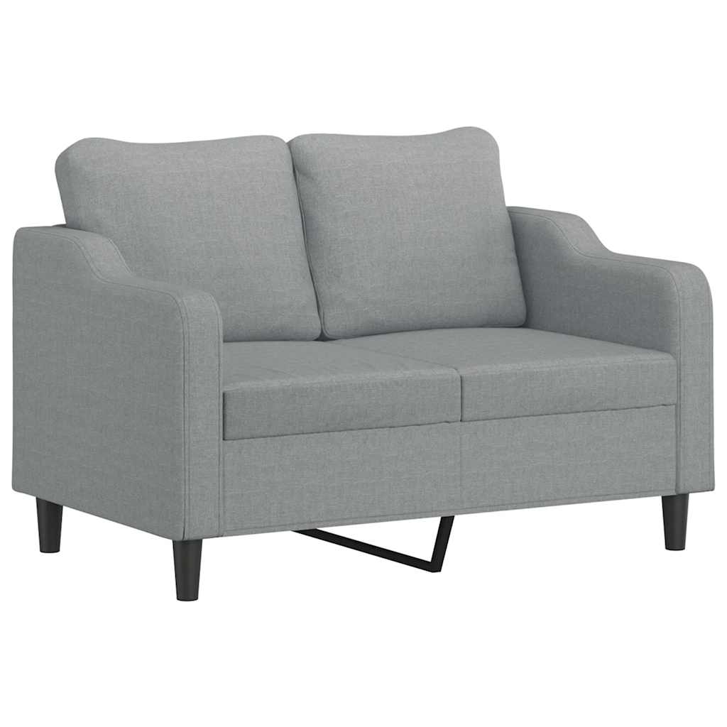 2-dijelni set sofa s jastucima svjetlosivi od tkanine