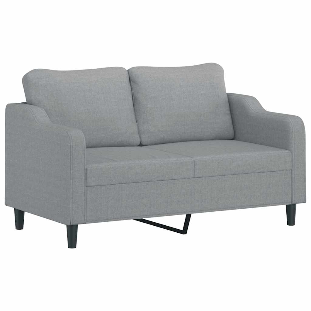 2-dijelni set sofa s jastucima svjetlosivi od tkanine