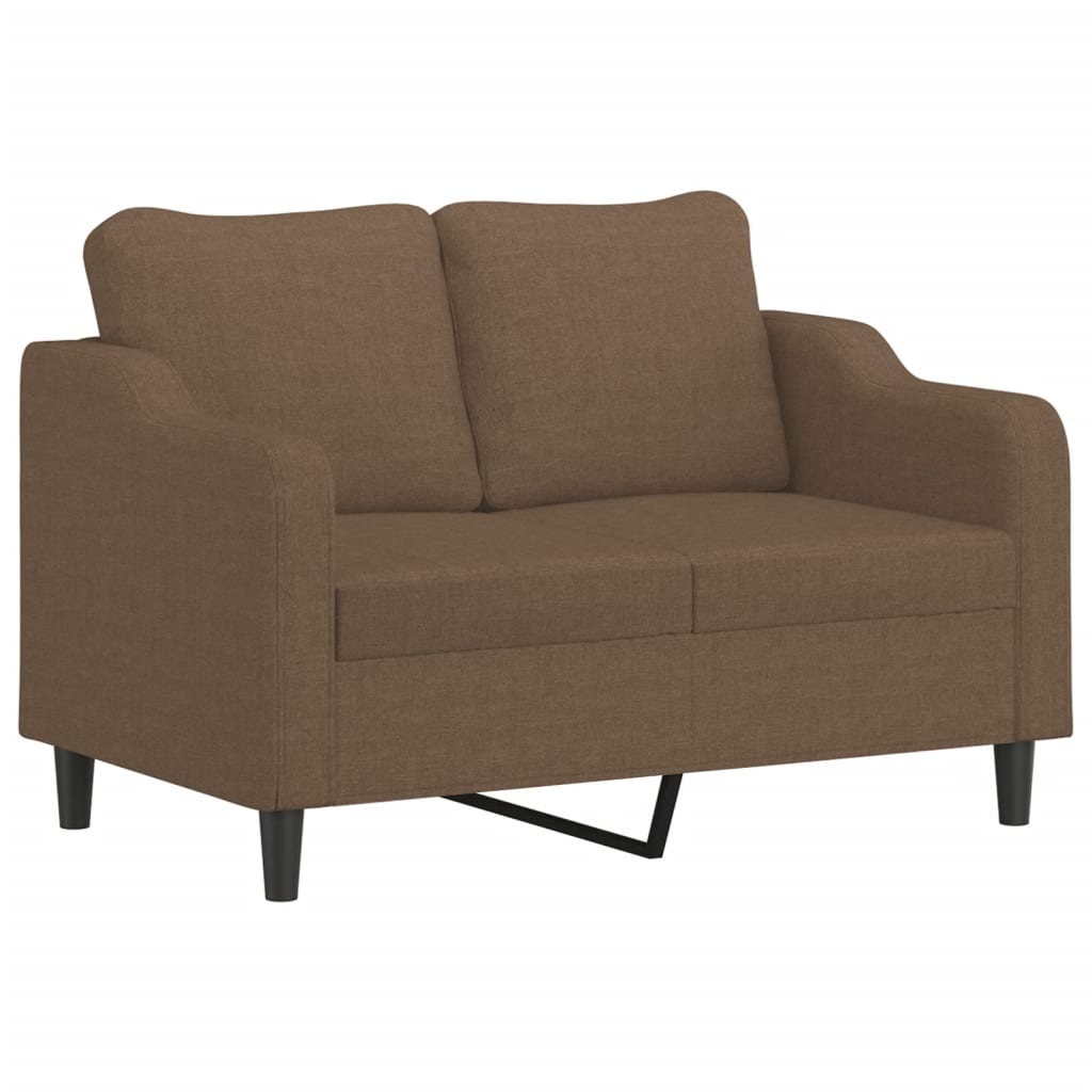 2-dijelni set sofa s jastucima smeđi od tkanine