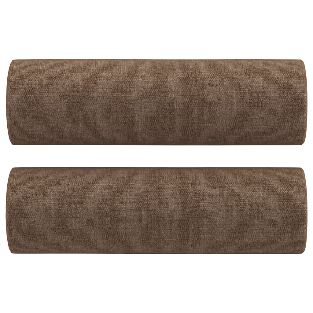 2-dijelni set sofa s jastucima smeđi od tkanine