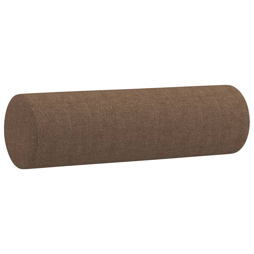 2-dijelni set sofa s jastucima smeđi od tkanine