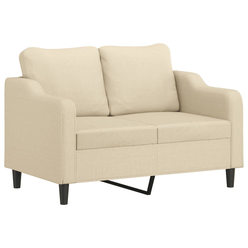 3-dijelni set sofa s jastucima krem od mikrovlakana