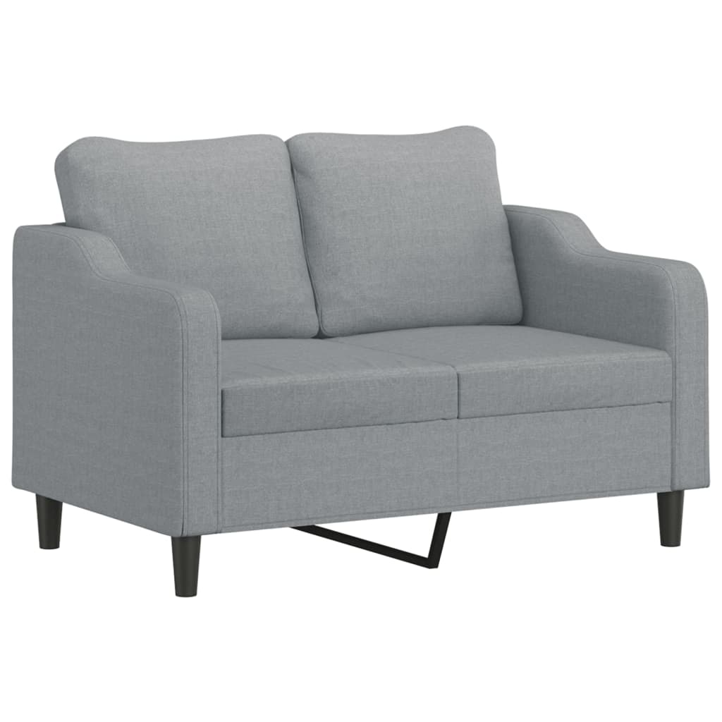 2-dijelni set sofa s jastucima svjetlosivi od tkanine
