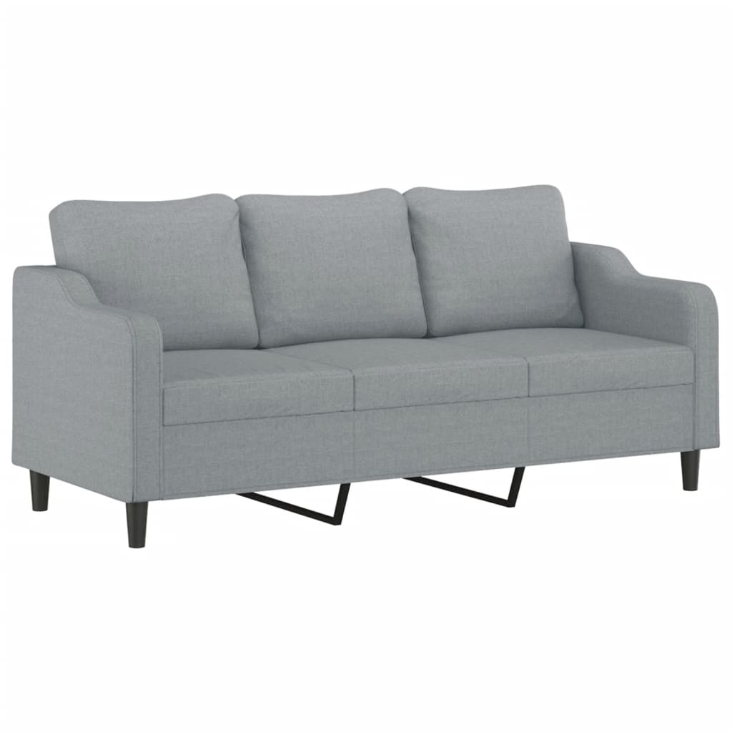 2-dijelni set sofa s jastucima svjetlosivi od tkanine
