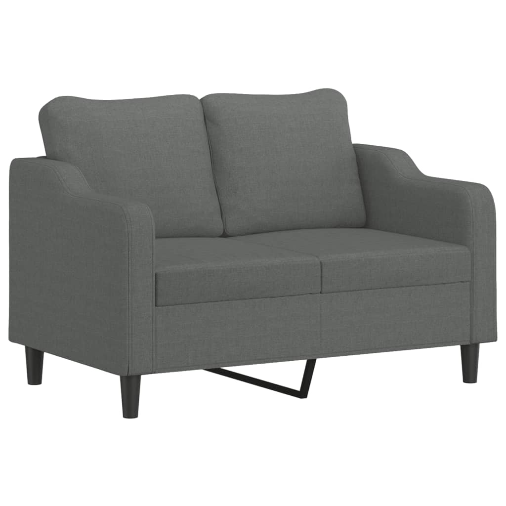 2-dijelni set sofa s jastucima tamnosivi od tkanine