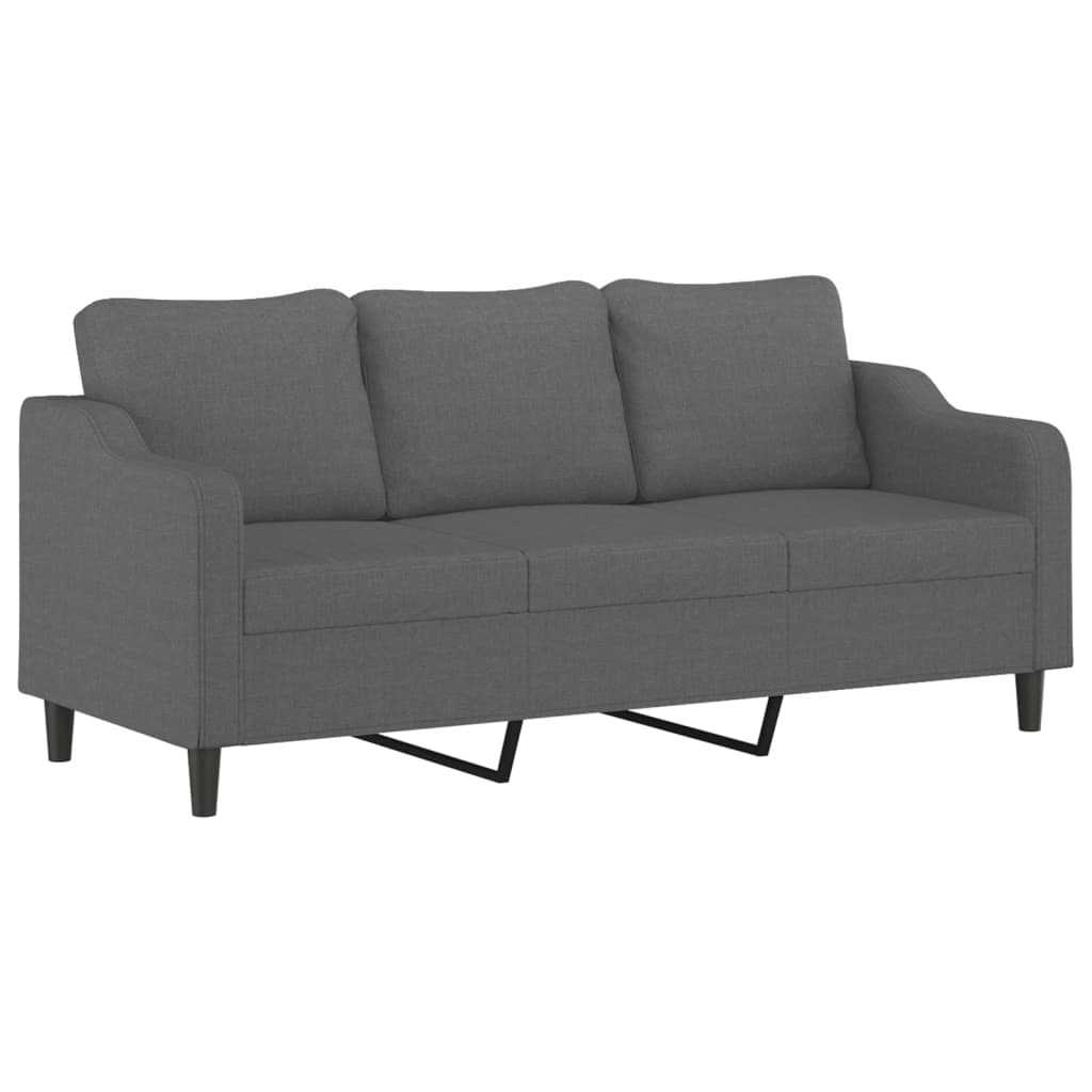 2-dijelni set sofa s jastucima tamnosivi od tkanine