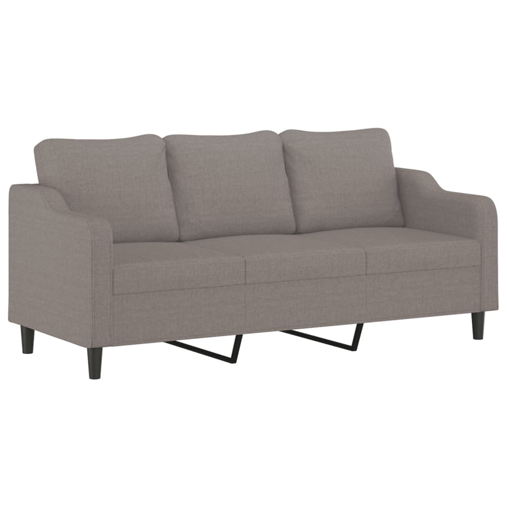 2-dijelni set sofa s jastucima smeđesivi od tkanine