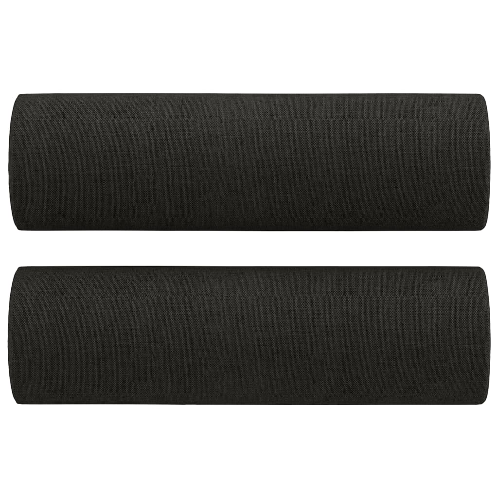 2-dijelni set sofa s jastucima crni od tkanine
