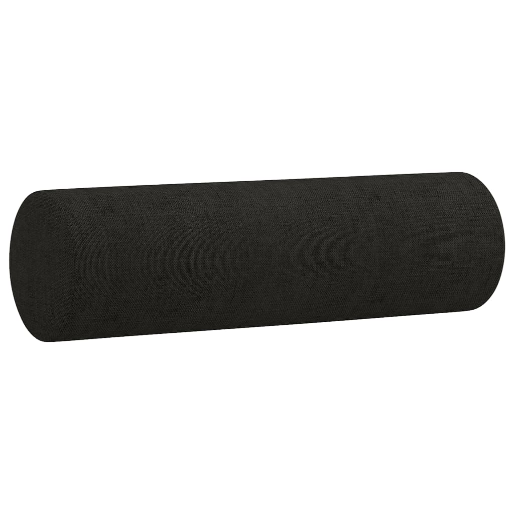 2-dijelni set sofa s jastucima crni od tkanine