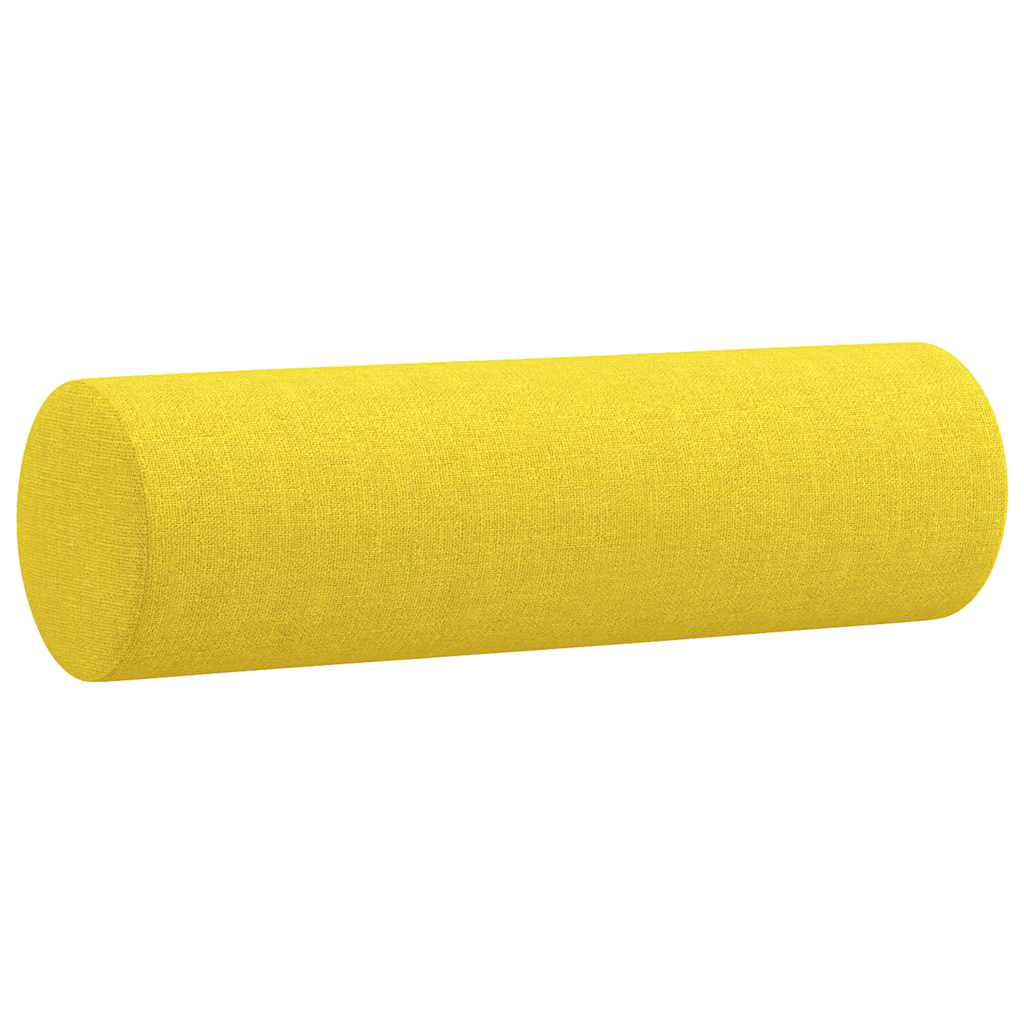 2-dijelni set sofa s jastucima svjetložuti od tkanine