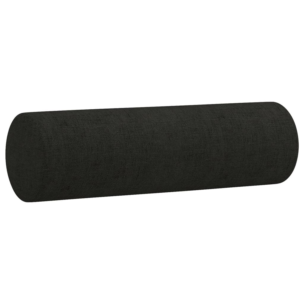 3-dijelni set sofa s jastucima crni od mikrovlakana