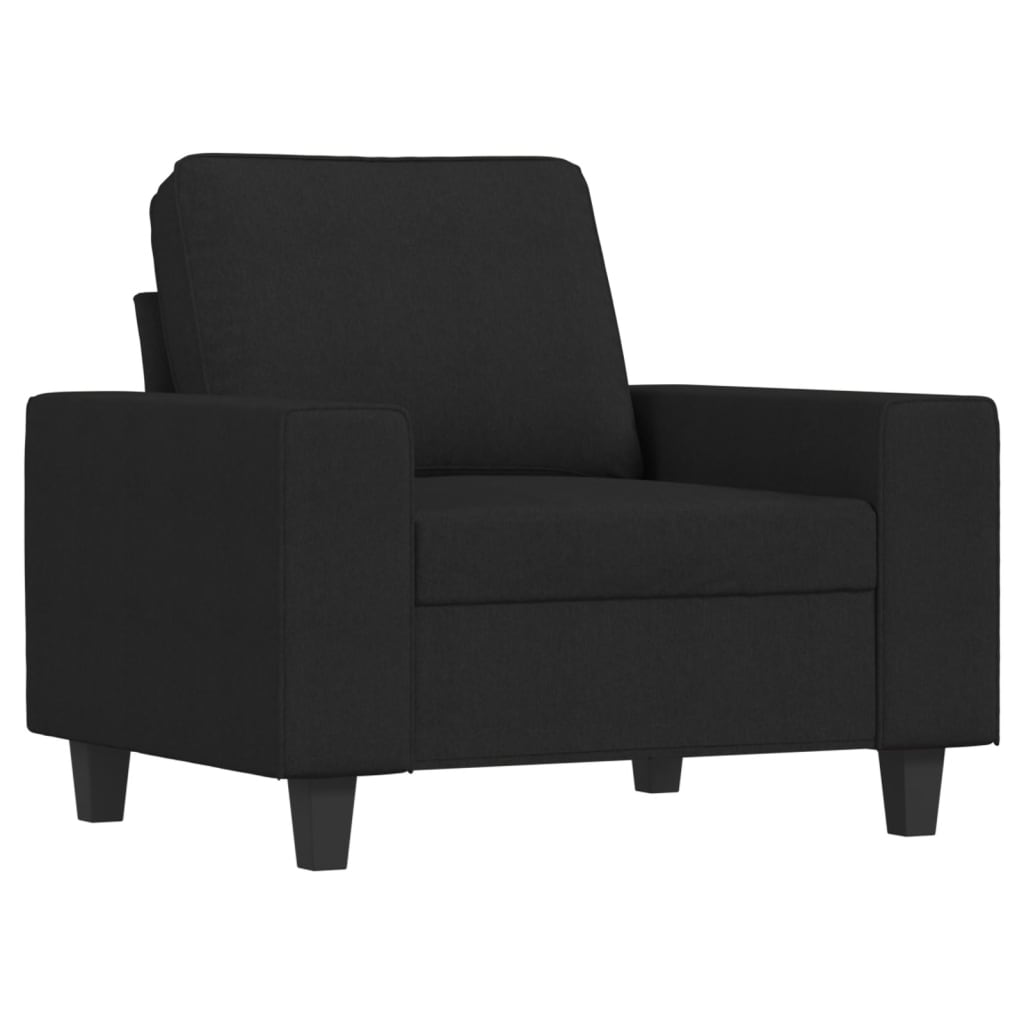 3-dijelni set sofa crni od tkanine