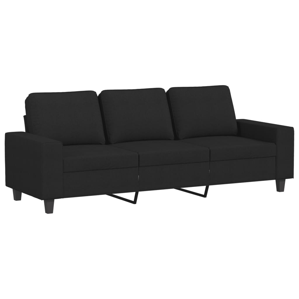 3-dijelni set sofa crni od tkanine