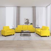 3-dijelni set sofa svjetložuti od tkanine