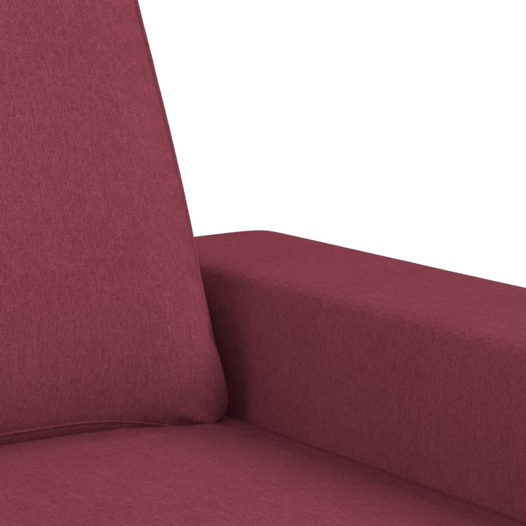 3-dijelni set sofa crvena boja vina od tkanine