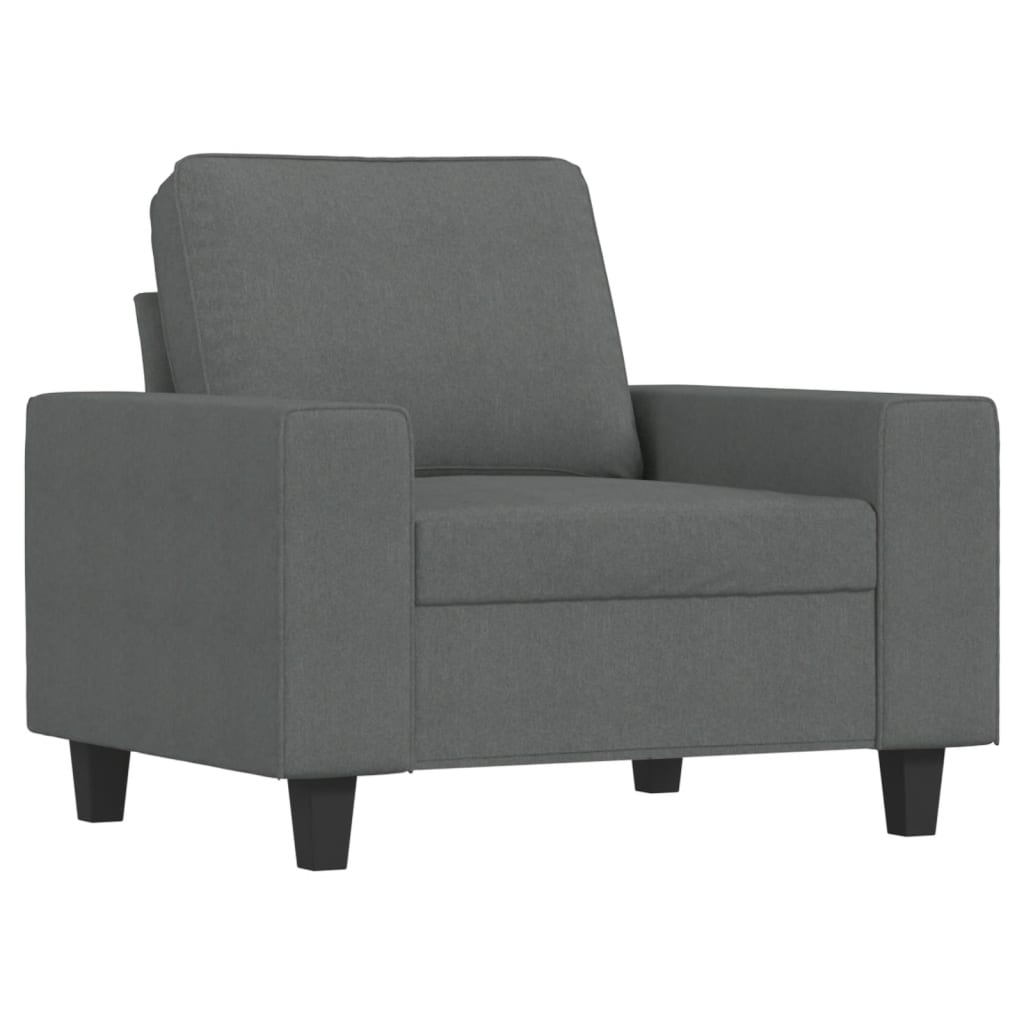 4-dijelni set sofa tamnosivi od tkanine