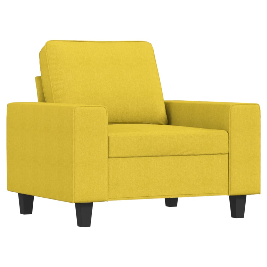 4-dijelni set sofa svjetložuti od tkanine