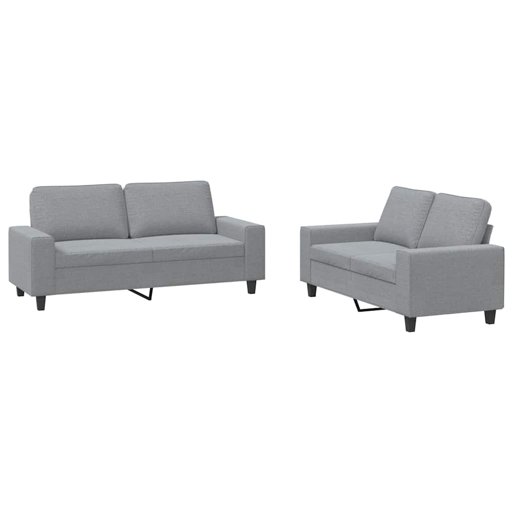 2-dijelni set sofa svjetlosivi od tkanine