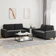 2-dijelni set sofa crni od tkanine