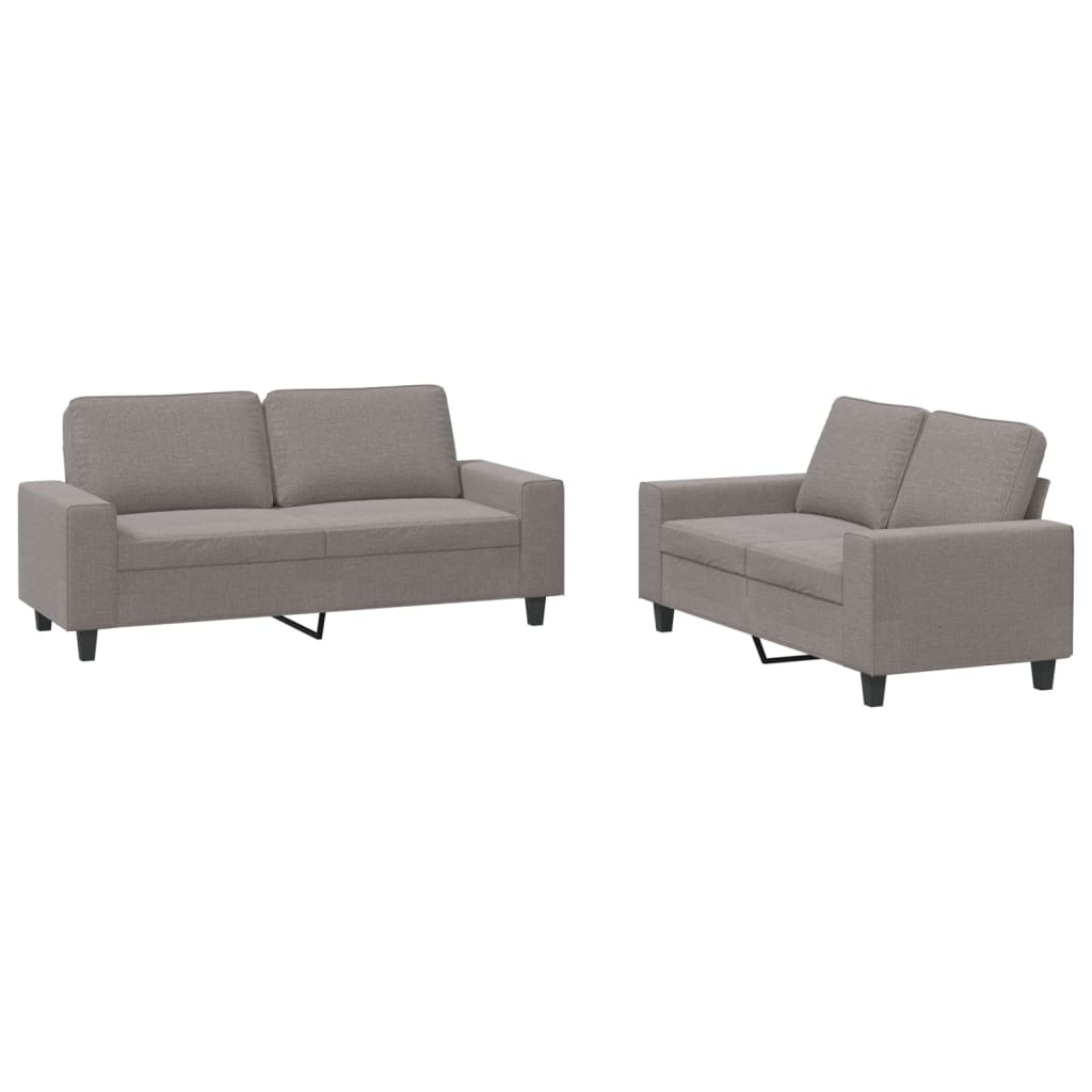 2-dijelni set sofa smeđesivi od tkanine